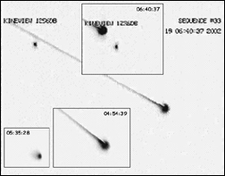 A Leonid meteor frozen in flight