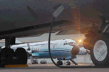 view of Electra aircraft from behind FISTA aircraft