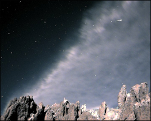 meteor and clouds